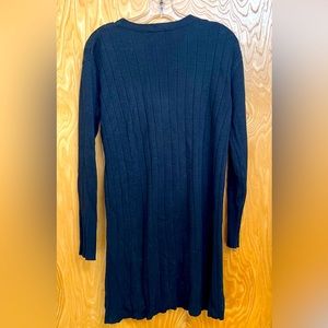 Andrea Jovine long sleeved black wool knit dress size large with NO MOTH HOLES